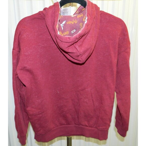 Harry Potter Burgundy Hoodie XXS With Hedwig Graphic Cotton Blend Kangaroo Pocke - Picture 6 of 10